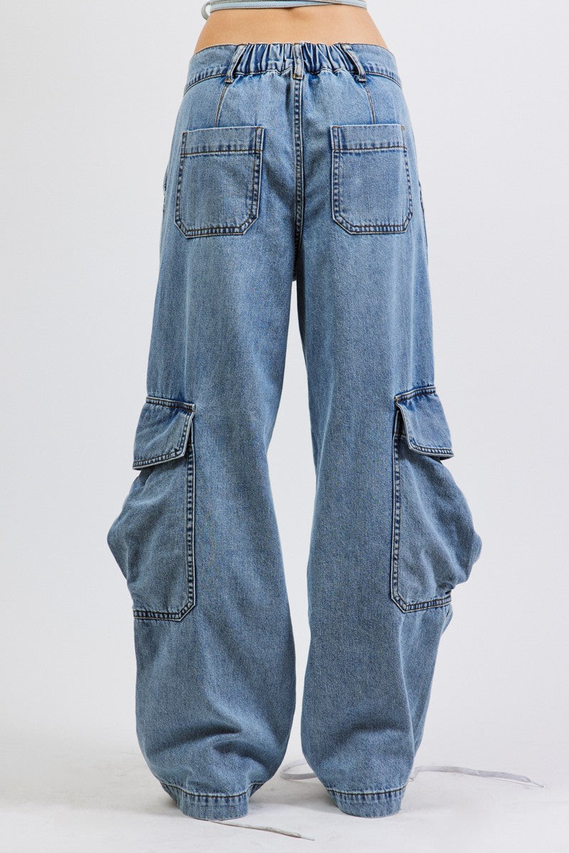 Denim Cargo Pants