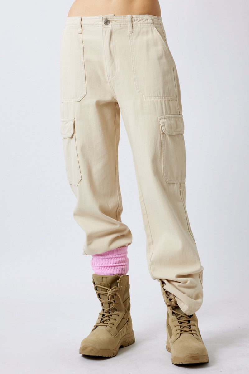 Beige Cargo Pants