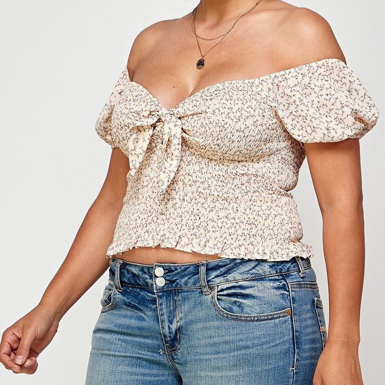 Plus - Floral Smocked Top