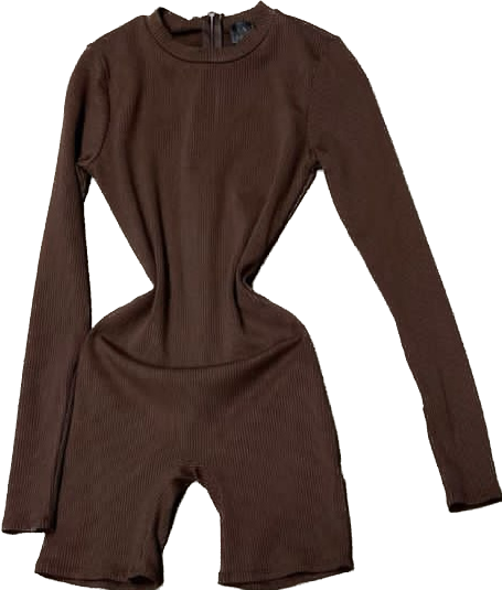 Long Sleeve Ribbed Romper - 2 Colors